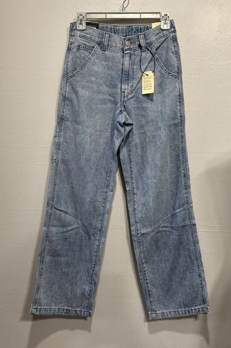 LEVI'S Baggy Carpenter Lightweight Jeans Light Wash Denim Womens Sz 24 Utility